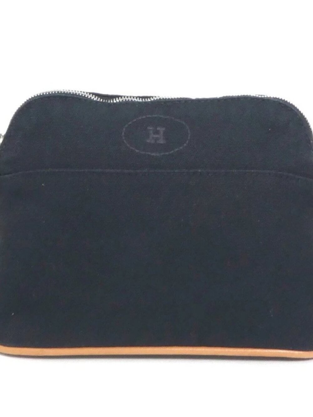 HERMES Bolide Pouch Mini Multicase Black Cotton/Silvertone -